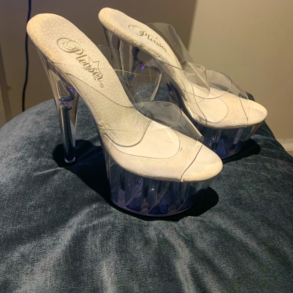 Pleaser Adore size 6 clear translucent white high heels